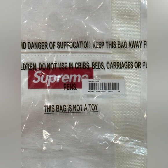 Supreme Canvas Tote White - Picture 5 of 5